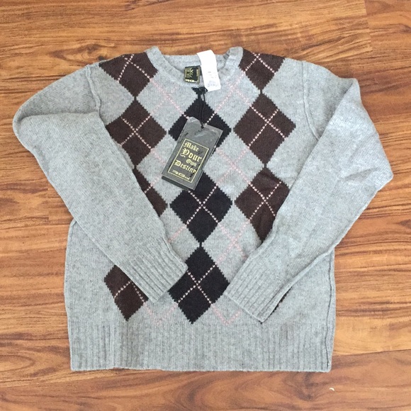 NWT RG512 Men’s Gray sweater Argyle pattern - Picture 6 of 7